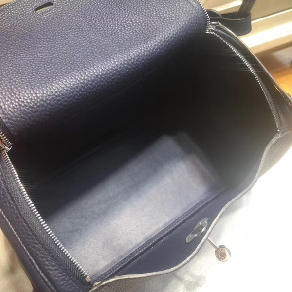 Hermes Blue De Pursse Lindy 26 Swift Palladium Hardware
