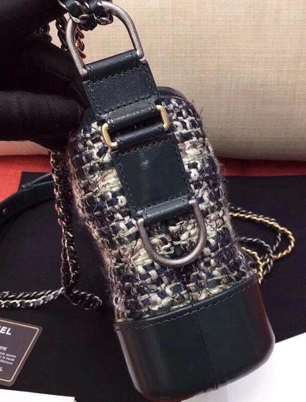 CHANEL'S GABRIELLE Small Tweed Green Hobo Bag