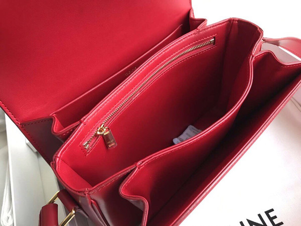 Celine MEDIUM TRIOMPHE BAG IN SHINY CALFSKIN RED