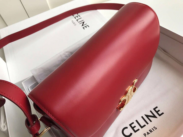 Celine MEDIUM TRIOMPHE BAG IN SHINY CALFSKIN RED