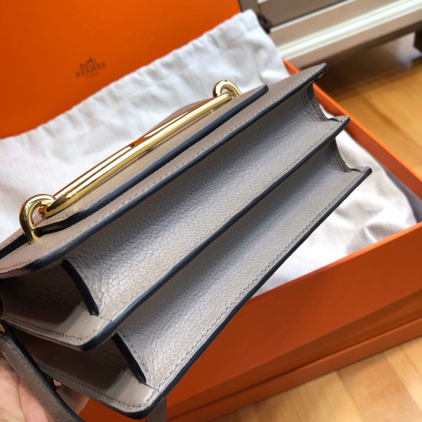 Hermes M8 Gris Asphalt  Evercolor Calfskin Mini Roulis Bag