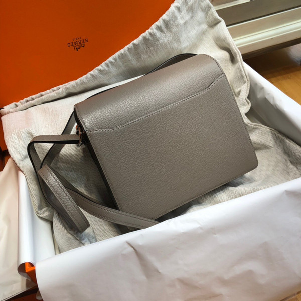 Hermes M8 Gris Asphalt  Evercolor Calfskin Mini Roulis Bag Palladium Hardware