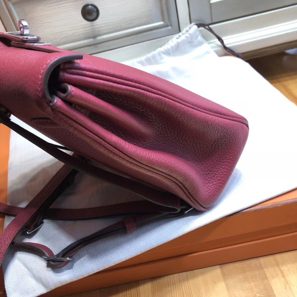 Hermès Kelly Ado Backpack 28cm Togo Leather with Palladium Hardware