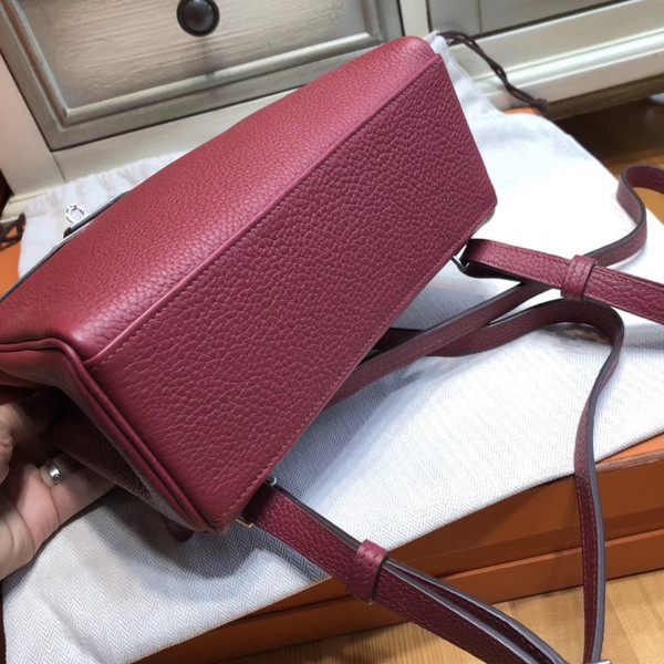 Hermès Kelly Ado Backpack 28cm Togo Leather with Palladium Hardware