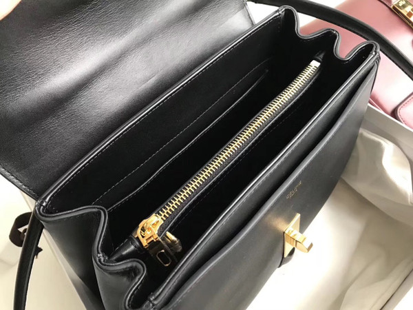 Celine  MEDIUM 16 BAG IN SATINATED CALFSKIN BLACK