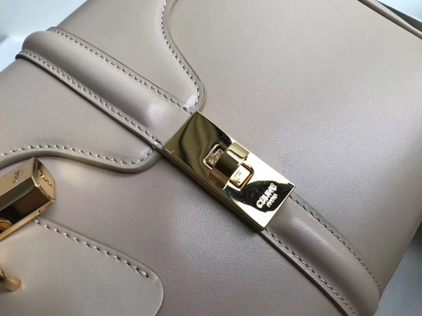 Celine  MEDIUM 16 BAG IN SATINATED CALFSKIN BLACK  NUDE