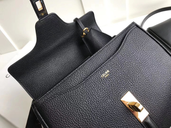 Celine SMALL 16 BAG IN SATINATED CALFSKIN BLACK