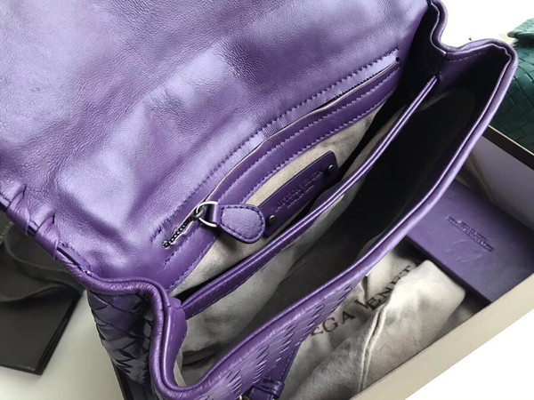 Bottega Beneta SMALL OLIMPIA BAG IN INTRECCIATO NAPPA Purple