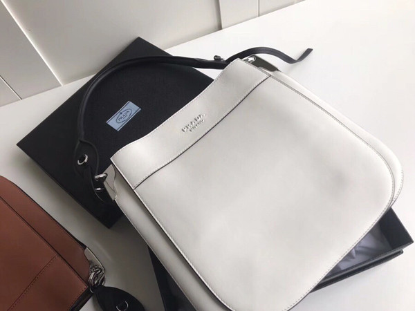 Prada Margit leather shoulder bag White