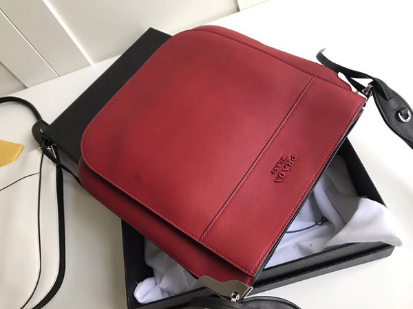 Prada Margit leather shoulder bag Red