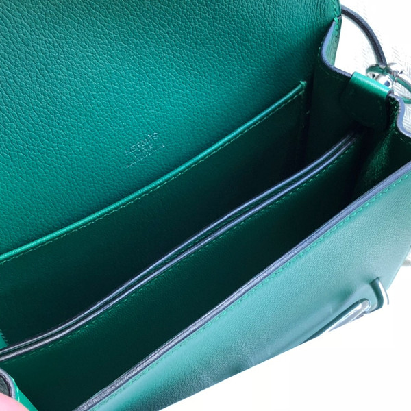 Hermes U4 Vert Evercolor Calfskin Mini Roulis Bag Palladium Hardware