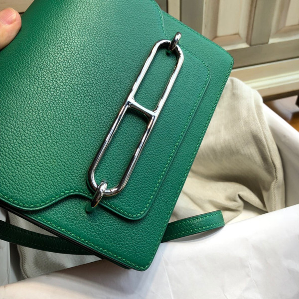 Hermes U4 Vert Evercolor Calfskin Mini Roulis Bag Palladium Hardware
