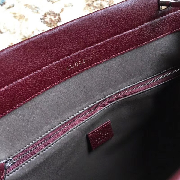 Gucci Zumi grainy leather medium top handle bag Burgundy