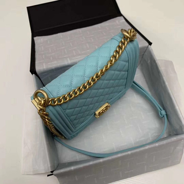 Chanel Large BOY CHANEL Handbag AS0132 Light Blue