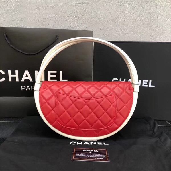 Chanel Limited Edition Art Piece Hula Hoop Runway Bag , 2013 Red & White