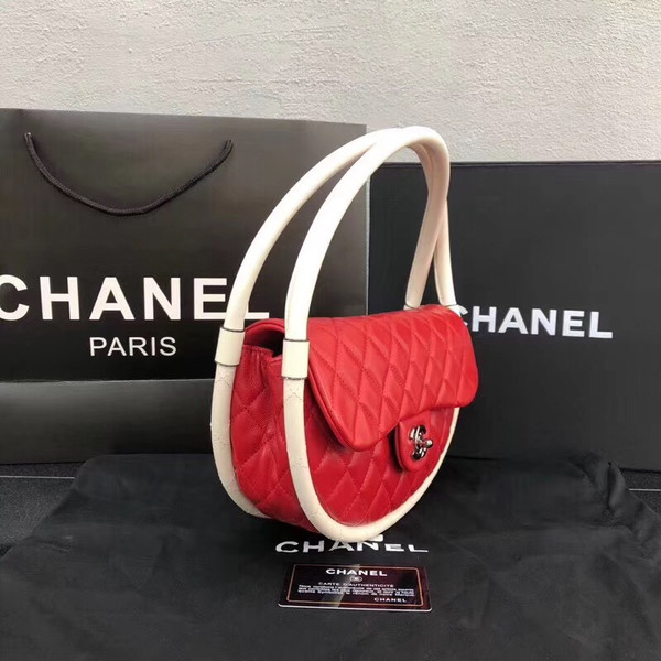Chanel Limited Edition Art Piece Hula Hoop Runway Bag , 2013 Red & White