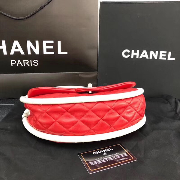 Chanel Limited Edition Art Piece Hula Hoop Runway Bag , 2013 Red & White
