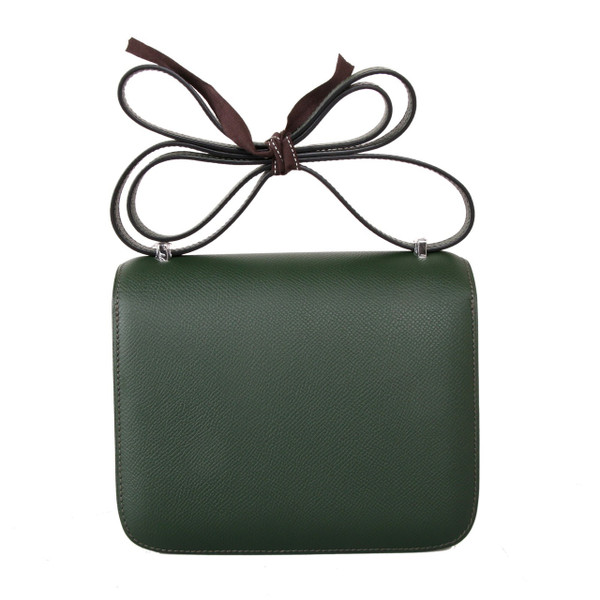Hermes  Vert Anglais 2Q Constance 18 Epsom bag with Palladium Hardwares