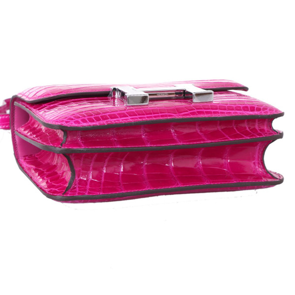 Hermes J5 Rose Scheherazade 18 Constance  Niloticus Crocodile with Palladium Hardware