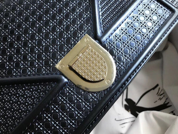 Christian Dior DIORAMA CALFSKIN BAG Dark Blue
