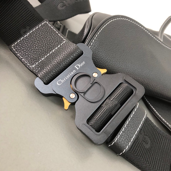 Christian Dior BLACK CALFSKIN DIOR X KAWS SADDLE BAG