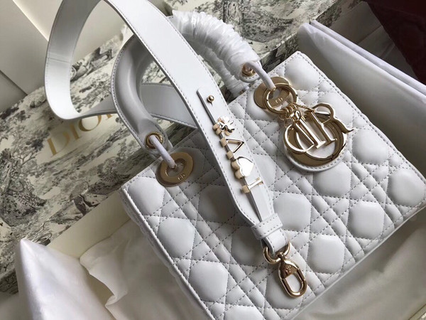 Christian Dior MY ABCDIOR LAMBSKIN BAG White