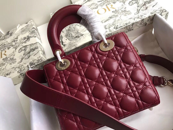 Christian Dior MY ABCDIOR LAMBSKIN BAG Bordeaux