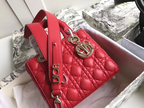 Christian Dior MY ABCDIOR LAMBSKIN BAG Bright Red