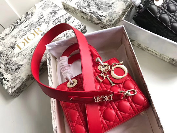 Christian Dior MY ABCDIOR LAMBSKIN BAG Bright Red