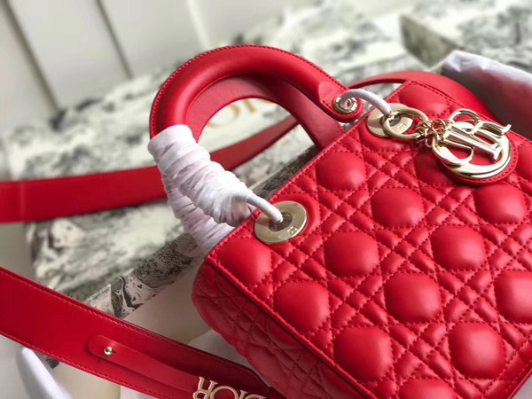 Christian Dior MY ABCDIOR LAMBSKIN BAG Bright Red