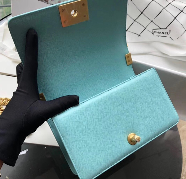 Chanel Small BOY CHANEL Handbag Baby Blue