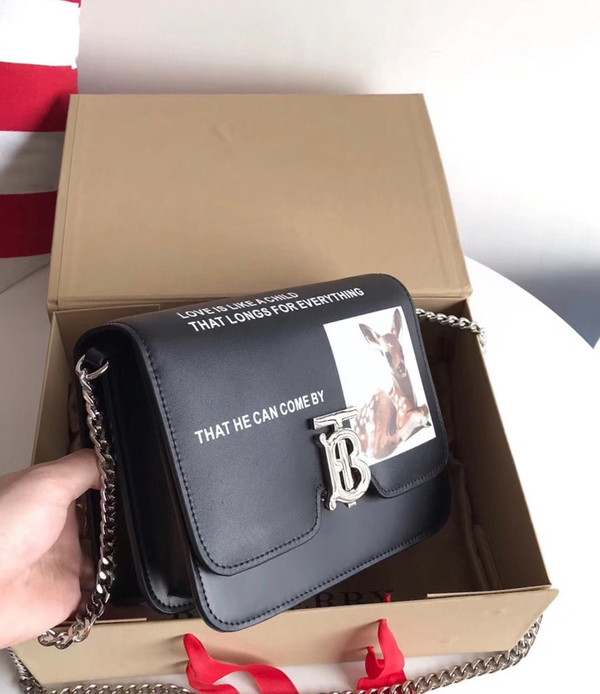 Burberry Small Montage Print Leather TB Bag (Bambi Bag)