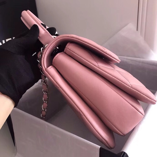 Chanel  Small Trendy CC Top Handle Bag Quilted Lambskin Pink