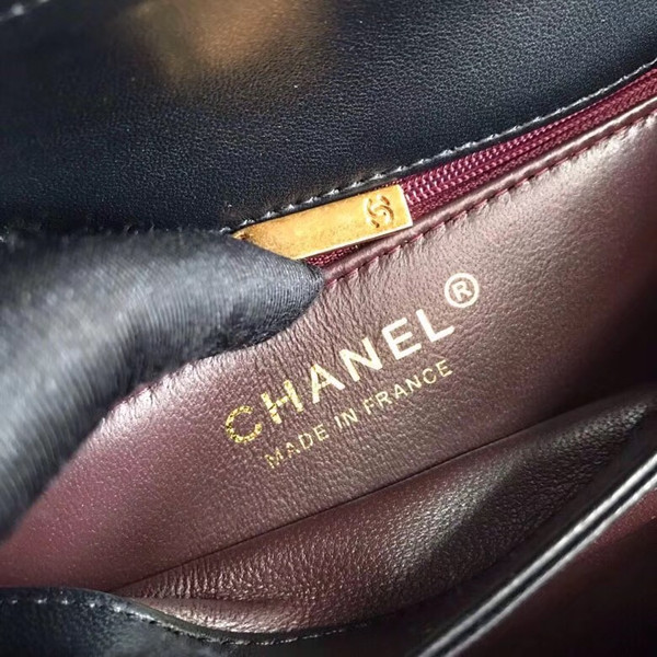 Chanel  Small Trendy CC Top Handle Bag Quilted Lambskin Black