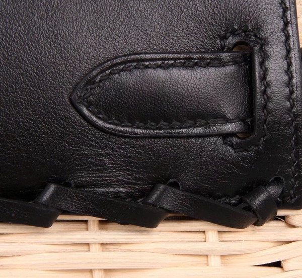 Hermes Limited Edition Black  Picnic Kelly 35 Wicker Palladium Hardware
