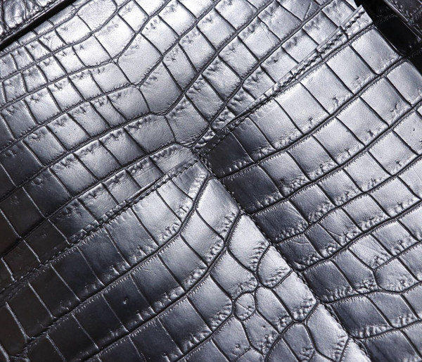 Hermes Halzan 31 cm in Black Niloticus crocodile leather