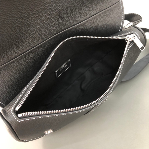 Christian Dior SADDLE BAG IN BLACK CALFSKIN for man