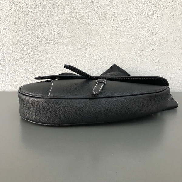 Christian Dior SADDLE BAG IN BLACK CALFSKIN for man