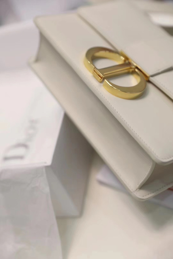 Christian Dior 30 MONTAIGNE CALFSKIN BAG OFF-WHITE