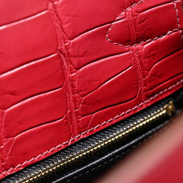 Hermes Special Order Matte Niloticus Crocodile  Kelly Toile Bag 40 CM