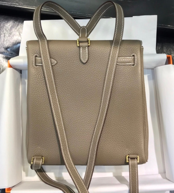 Hermes Kelly Ado backpack Etoupe