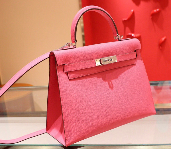 Hermès 8W Rose Azalee  Kelly 28  Epsom Palladium Hardware