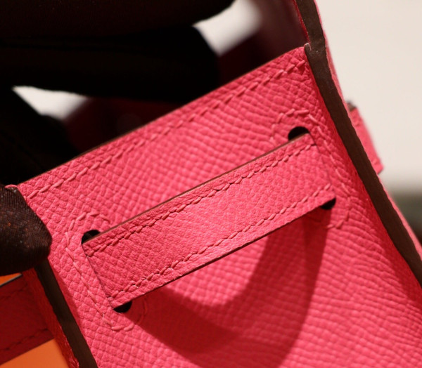 Hermès  8W Rose Azalee Mini Kelly Pochette Epsom leather Gold hardware