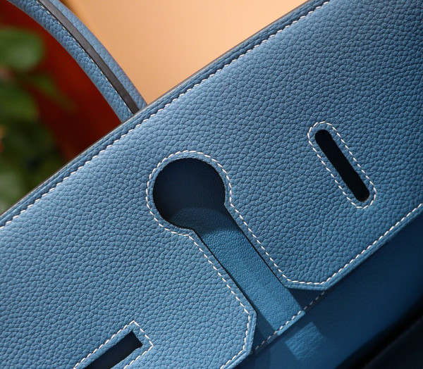 Hermes 75 Bleu Jean Togo Shoulder Birkin JPG 42cm