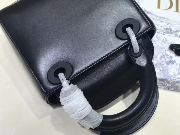 Christian Dior MINI LADY DIOR EMBROIDERED FLOWERS BLACK LAMBSKIN BAG