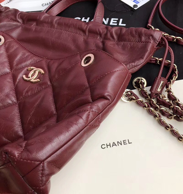 Chanel Shopping Bag SS2019 Bordeaux