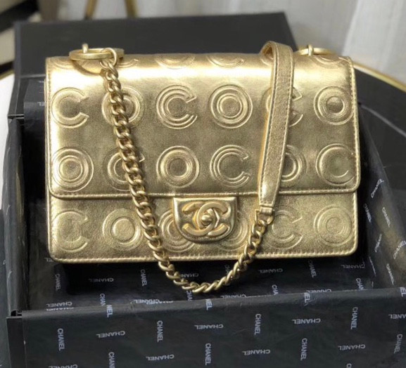 Chanel Metallic Gold Flap Bag AS0932