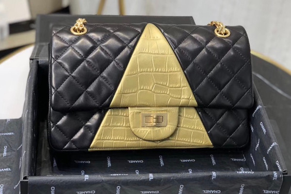 Chanel 2.55 Crocodile Embossed  Handbag