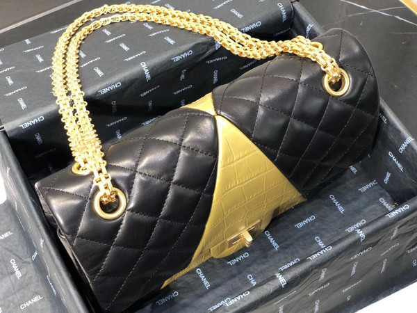 Chanel 2.55 Crocodile Embossed  Handbag