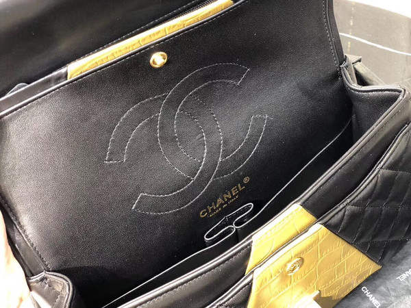 Chanel 2.55 Crocodile Embossed  Handbag